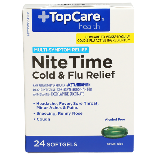 Topcare Health Nite Time Cold & Flu Relief - 24 Count