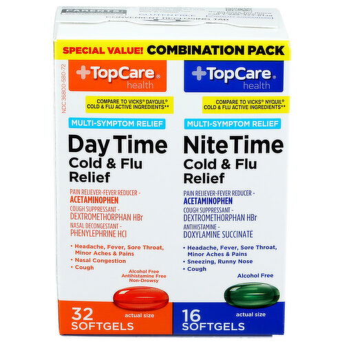 Top Care Health Day Time-Nite Time Cold & Flu Relief - 1 Each