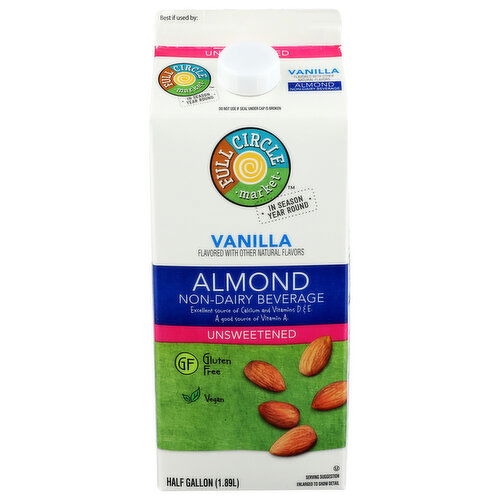 Full Circle Market Unsweetened Almond Beverage - Half Gallon Image 1 of 4