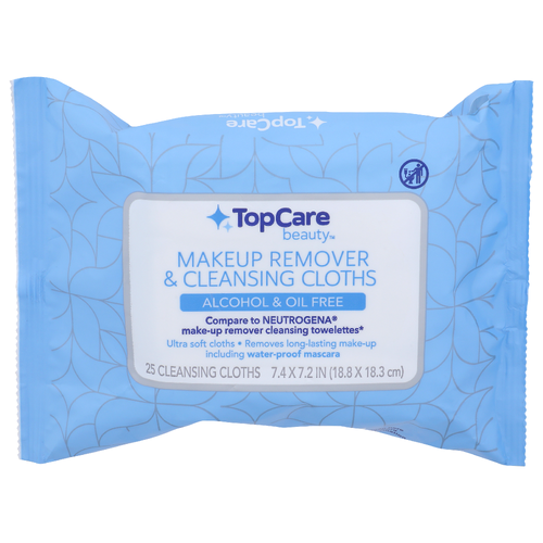 Topcare Beauty Alcohol & Oil Free Makeup Remover & Cleansing Cloths - 25 Count