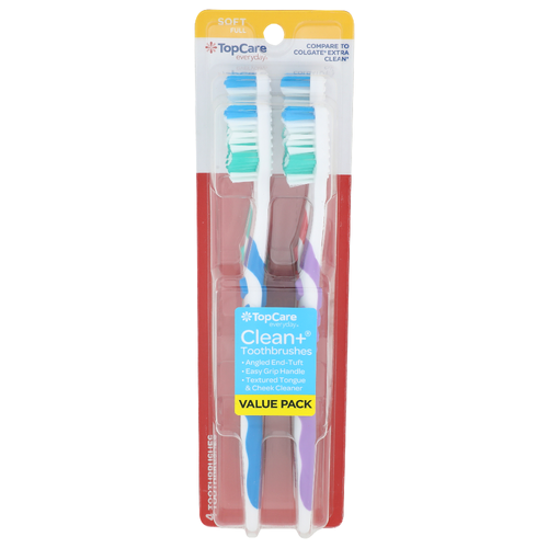 Topcare Everyday Soft Full Clean+ Toothbrushes - 4 Count