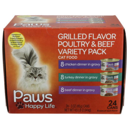 Paws Happy Life Grilled Variety Cat Food - 0.188 Pound - 24 Count