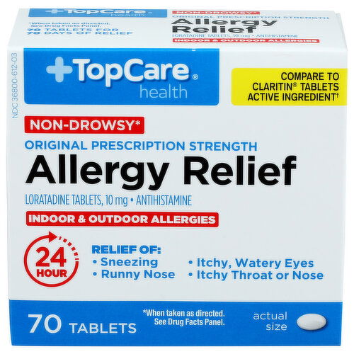 Top Care Health Non-Drowsy Allergy Relief Tablets - 70 Count