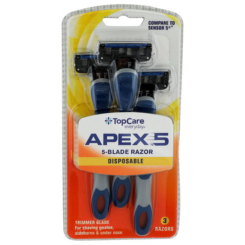 Top Care Everyday Apex 5-Blade Disposable Razor - 3 Count
