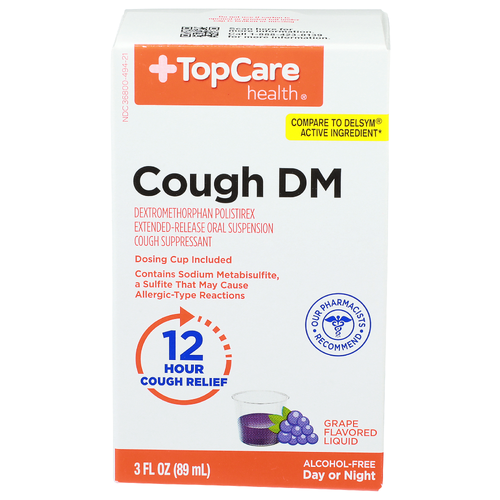 Topcare Health Grape Flavored Liquid Cough Dm - 3 Fluid Ounce
