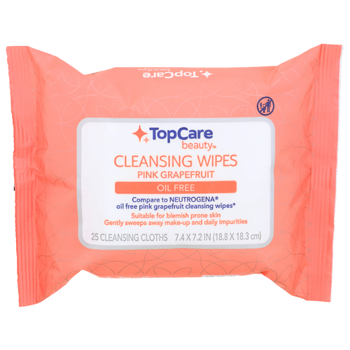 Topcare Beauty Pink Grapefruit Cleansing Wipes - 25 Count