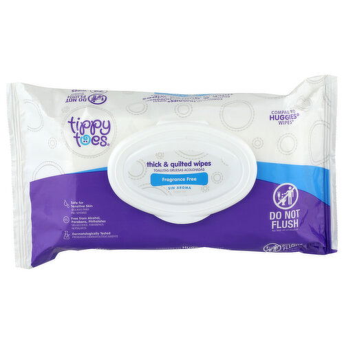 Tippy Toes Wipes Frgrnc Free - 72 Count Image 1 of 3