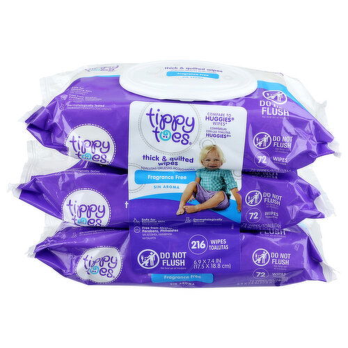 Tippy Toes Wipe Frgfree Mlti Pk - 216 Count Image 1 of 3