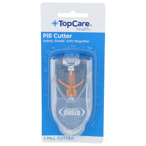Topcare Health Safety Shield With Magnifier Pill Cutter - 1 Count