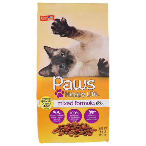 PAWS HAPPY LIFE Mixed Formula Cat Food - 3.15 Pound