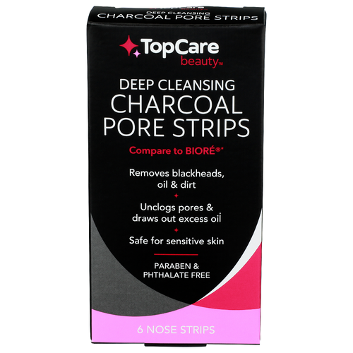 Topcare Beauty Deep Cleansing Charcoal Pore Strips - 6 Count