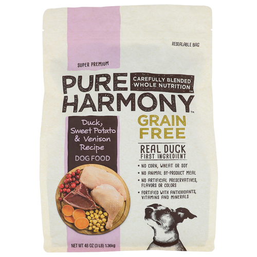 Pure Harmony Grain Free Duck, Sweet Potato & Venison Recipe Dog Food - 48 Ounce