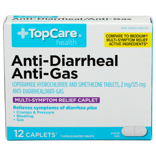 Topcare Health Anti-Diarrheal Anti-Gas - 12 Count