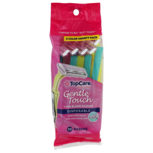 Top Care Everyday Gentle Touch Disposable Twin Blade Razors - 10 Count