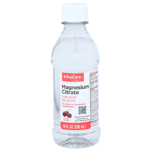 Topcare Health Cherry Flavor Saline Laxative Oral Solution Magnesium Citrate - 10 Fluid Ounce