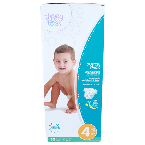 Tippy Toes Diapers - 92 Count