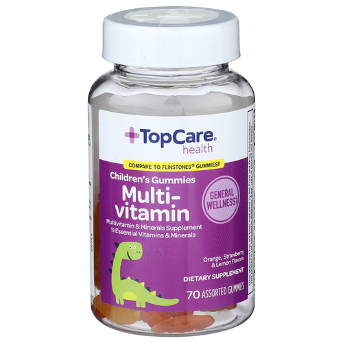 Topcare Health Orange, Strawberry & Lemon Flavors Children's Gummies Multi-Vitamin - 70 Count