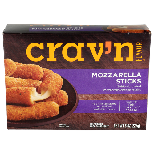 Crav'n Flavor  Golden Breaded Mozzarella Cheese Sticks - 8 Ounce