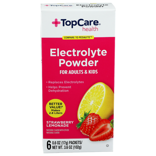Top Care Health Strawberry Lemonade Electrolyte Powder - 0.6 Ounce - 6 Count