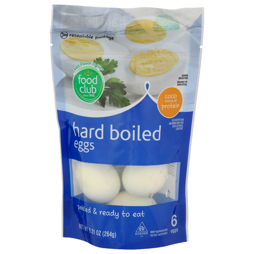Food Club Hard Boiled Eggs - 1.552 Ounce - 6 Count
