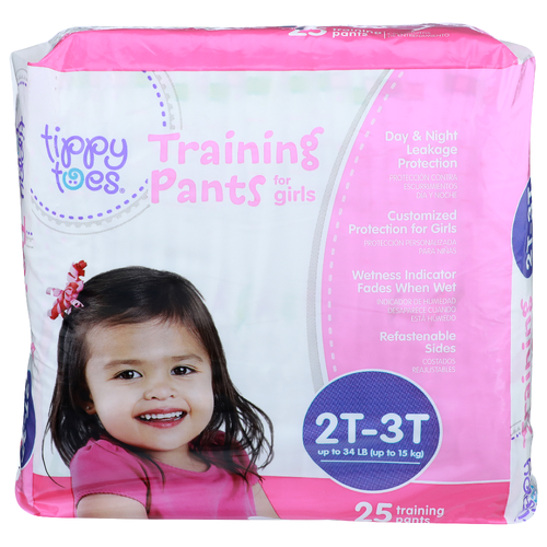 Tippy Toes 2t-3t Up To For Girls Training Pants - 25 Count