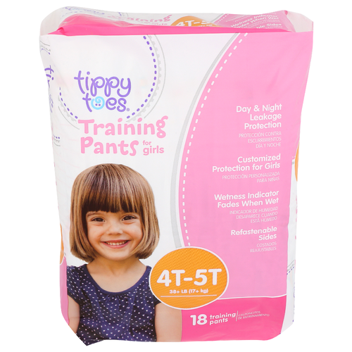 Tippy Toes Training Pants For Girls - 18 Count