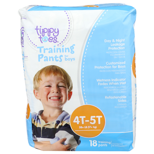 Tippy Toes Training Pants For Boys - 18 Count
