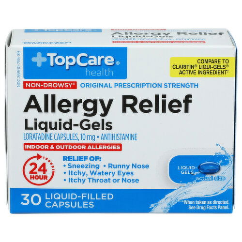 Top Care Health Non-Drowsy Allergy Relief Liquid-Gels - 30 Count