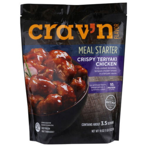 Crav'n Flavor  Meal Starter Crispy Teriyaki Chicken - 18 Ounce