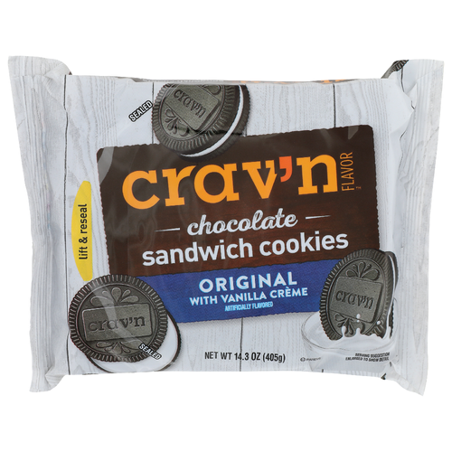Crav'n Flavor Original With Vanilla Crème Chocolate Sandwich Cookies - 14.3 Ounce