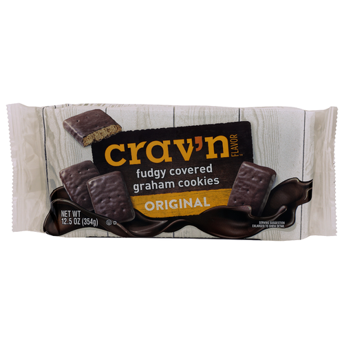 Crav'n Flavor Original Fudgy Covered Graham Cookies - 12.5 Ounce