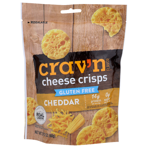 Crav'n Flavor Cheddar Gluten Free Cheese Crisps - 2.12 Ounce