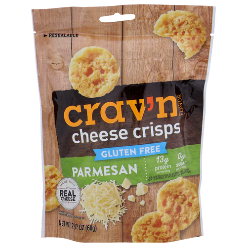 Crav'n Flavor Parmesan Gluten Free Cheese Crisps - 2.12 Ounce