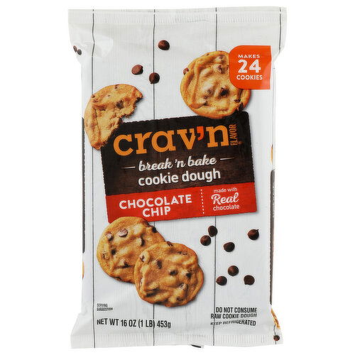 Crav'n Flavor  Break 'n Bake Chocolate Chip Cookie Dough - 16 Ounce