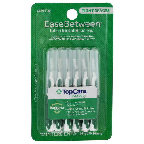 Top Care Everyday Mint Easebetween Dental Brushes - 12 Count
