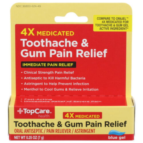 Top Care Health Toothache & Gum Pain Relief Gel - 0.25 Ounce