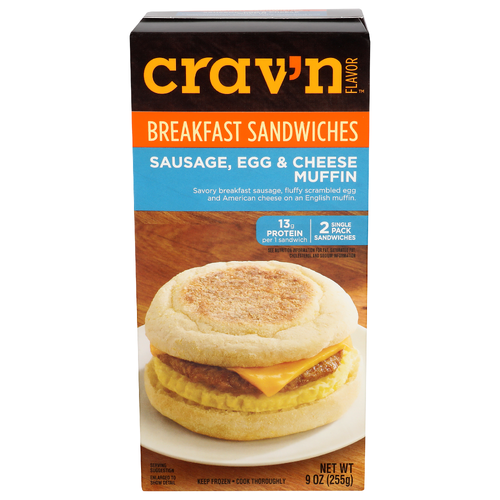 Crav'n Flavor Breakfast Sandwiches - 4.5 Ounce - 2 Count