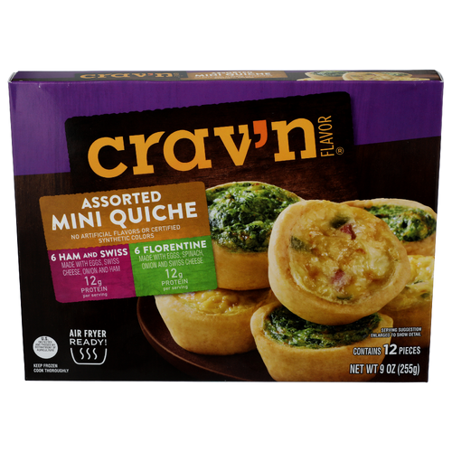 Crav'n Flavor Assorted Mini Quiche - 0.75 Ounce - 12 Count Image 1 of 4
