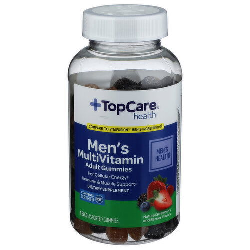 Top Care Health Natural Strawberry & Berries Men's Multivitamin Adult Gummies - 150 Count