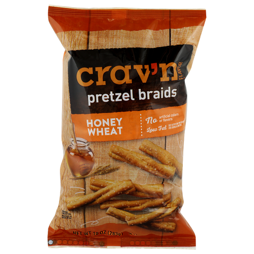 Crav'n Honey Wheat Pretzel Braids - 10 Ounce