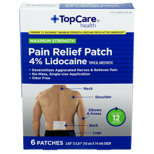 Top Care Health Maximum Strength Pain Relief Patch - 6 Count