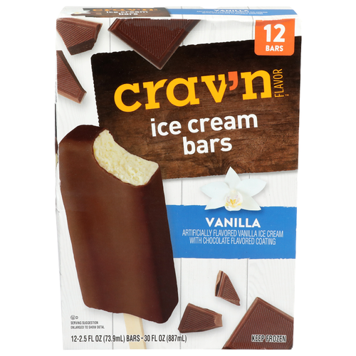 Crav'n Flavor Vanilla Ice Cream Bars - 2.5 Fluid Ounce - 12 Count
