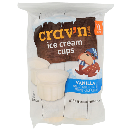 Crav'n Flavor Vanilla Ice Cream Cups - 3 Fluid Ounce - 12 Count