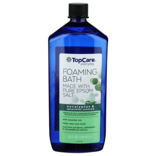 Top Care Everyday Eucalyptus & Spearmint Foaming Bath With Epsom Salt - 34 Fluid Ounce