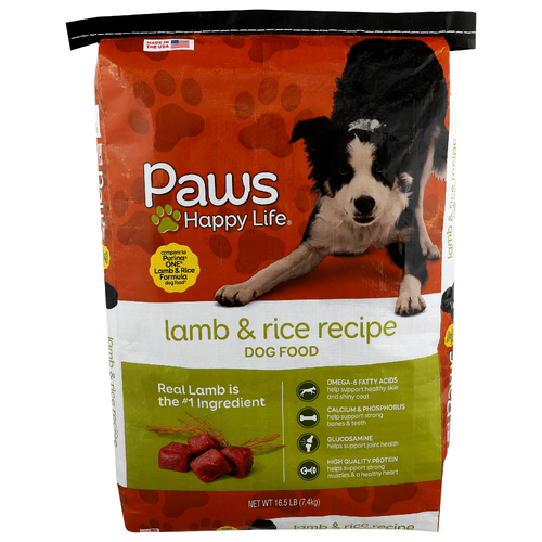 Paws Happy Life Lamb & Rice Recipe Dry Dog Food - 16.5 Pound