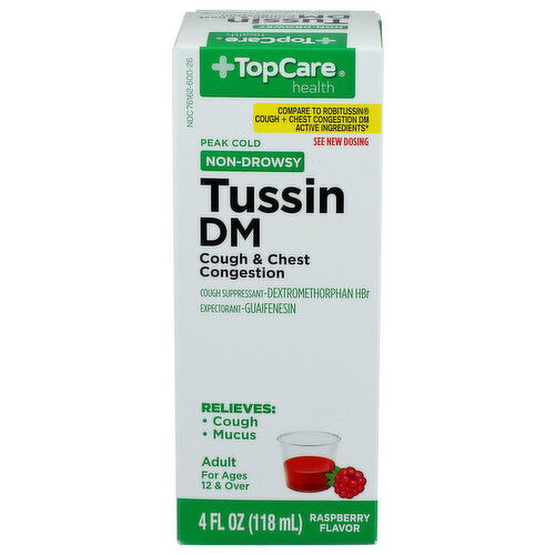 Topcare Tc Tussin Dm Syrup Rasp - 4 Fluid Ounce Image 1 of 4