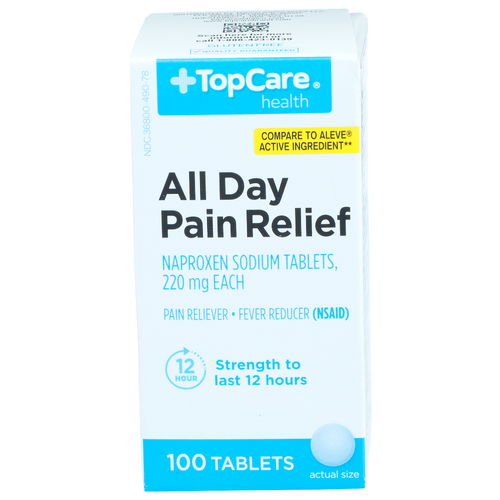 Topcare Health All Day Pain Relief Naproxen Sodium Tablets, Each - 100 Count