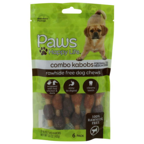 Paws Happy Life Topco Rawhide Combo Kabob - 0.6 Ounce - 6 Count Image 1 of 4