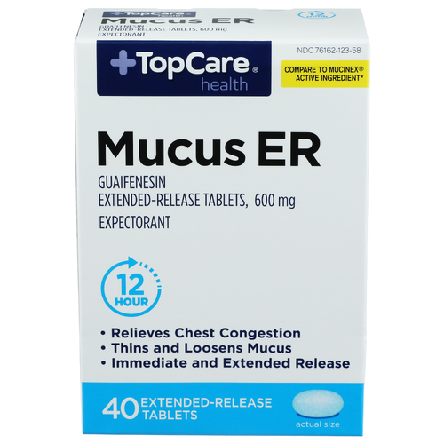 Top Care Health Mucus Relief Extended-Release Tablets - 40 Count