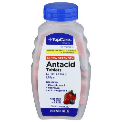 TopCare Health Ultra Strength Antacid Tablets - 72 Count